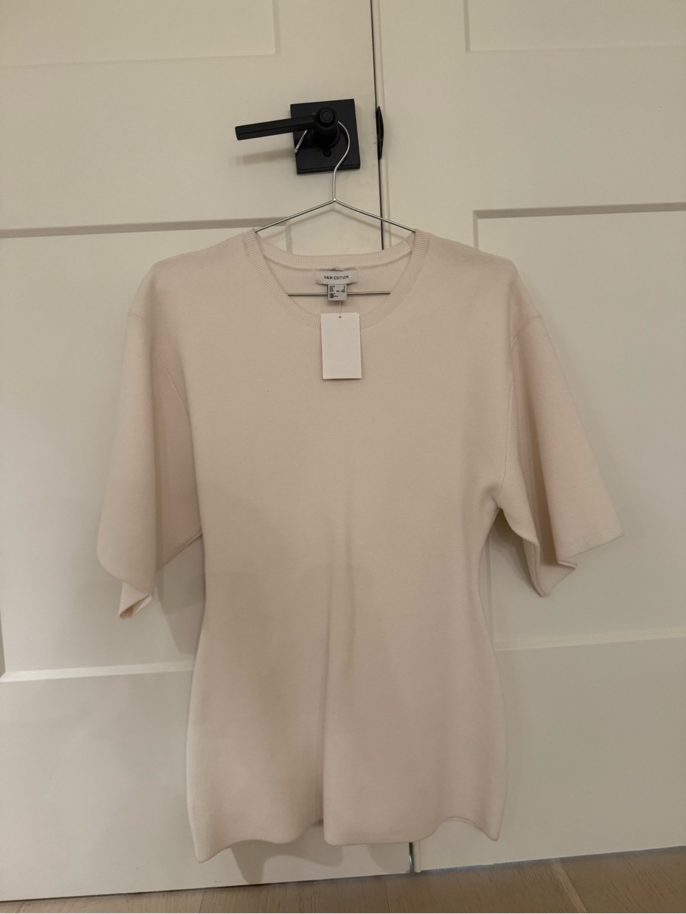 H&M Cream Short-Sleeve Knit Top